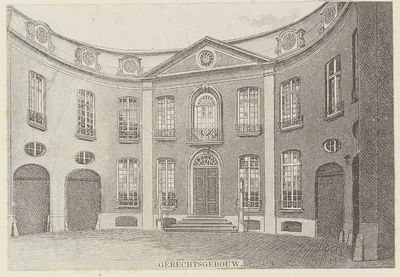 207 Gerechtsgebouw. Het gebouw van het provinciaal Gerechtshof aan het Hofplein te Middelburg (Van de Perrehuis)