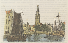 260 Gezicht op de haven van Middelburg, met op de achtergrond de Abdijtoren