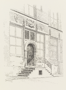 278 De voorgevel van de bank van lening Thvis van Leeninge in de Sint Janstraat te Middelburg.Uit: Sydney R. Jones. Old ...