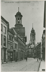 A-1107 Middelburg, Lange Noordstraat. De Lange Noordstraat te Middelburg met de toren van de Rooms-Katholieke kerk ...