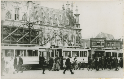 A-1292 De Markt met elektrische tram te Middelburg