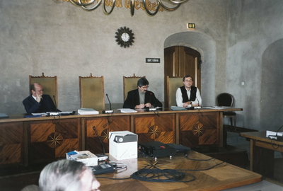 A-2127III De eerste Zeeuwse Paleografiewedstrijd te Middelburg, in het stadhuis wordt geopend door wethouder T. Strous, ...