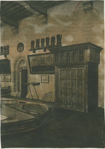 A-496 Interieur van het museum in het Stadhuis te Middelburg met de zgn. tochtdeur
