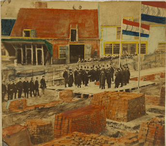 B-1136 Eerste steenlegging van het Gasthuis te Middelburg aan het Noordpoortplein