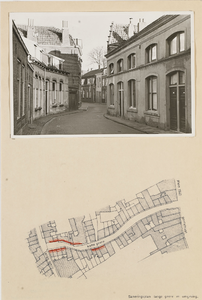 B-141 Foto en plattegrond van de Korte Geere te Middelburg (vervaardigd in verband met het Saneringsplan-Lange Geere en ...