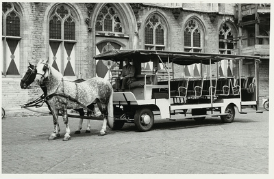 B-1677 Een paardentram voor het stadhuis van Middelburg