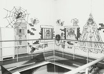 B-1814XXII Muurschilderingen in een trappenhuis van het in mei 1993 gesloopte Huis van Bewaring staande tussen de ...