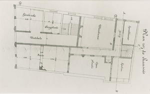 B-330 Plattegrond betreffende de verbouwing van de Wisselbank tot school aan de Lange Giststraat te Middelburg