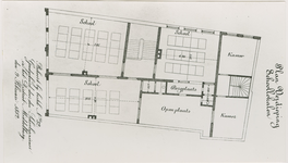 B-331 Plattegrond betreffende de verbouwing van de Wisselbank tot school aan de Lange Giststraat te Middelburg