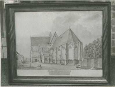 B-518 De Noordmonsterkerk of St. Pieterskerk (afgebroken in 1834) aan het Hofplein te Middelburg