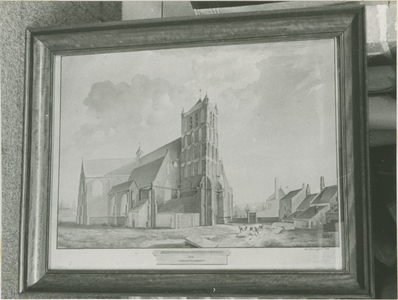 B-519 De Noordmonsterkerk of St. Pieterskerk (afgebroken in 1834) aan het Hofplein te Middelburg