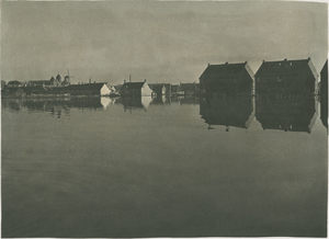 B-602 De wijk 't Zand (vermoedelijk de Breeweg) te Middelburg tijdens de inundatie