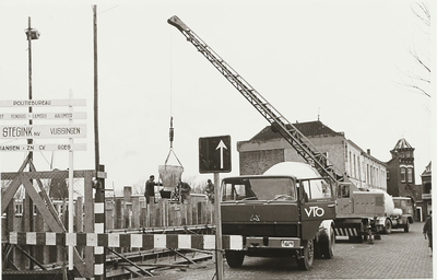 B-730I Gezicht op de bouw van het nieuwe politiebureau aan Achter de Houttuinen te Middelburg