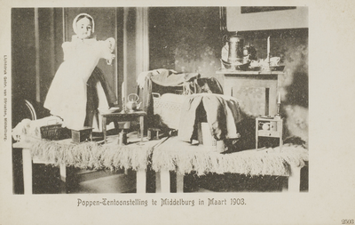 P-1088 Poppen-Tentoonstelling te Middelburg in Maart 1908.. Poppententoonstelling te Middelburg.