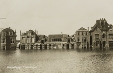 P-1558 Middelburg. Tramsingel.. Gezicht op de ondergelopen Tramsingel te Middelburg tijdens de inundatie.