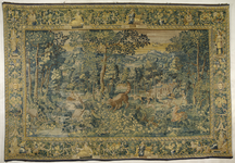 10 Twee Vlaamse, vermoedelijk Brusselse, wandtapijten (zogenaamde 'verdures'). De tapijten bevatten voorstellingen van ...