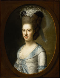 12 Portret van Cornelia Adriana Ockersse (1749-1800) in ovaal ten halve lijve. Zij was de echtgenote van mr. Engelbert ...