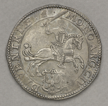 176 Zilveren rijder, Deventer, met MM zittend hondje, z.fr.
