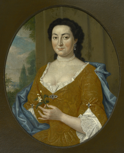 288 Portret Everdina Steenwijk, echtgenote van Anthony van Citters, met takje bloemen