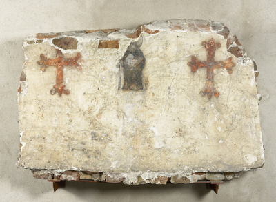 312 Deel (zijwand) van een graf afkomstig uit de Westmonsterkerk, met fresco van de H. Antonius Abt.