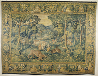 9 Twee Vlaamse, vermoedelijk Brusselse, wandtapijten (zogenaamde 'verdures'). De tapijten bevatten voorstellingen van ...