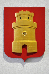16 Wapenschild van de gemeente Middelburg op houten paneel