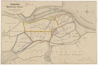 847 Kaart van den Wilhelmina Polder en Oostbeveland, Mei 1842. Schaal 1:20.000. kaart (1 blad) : lithografie, ...