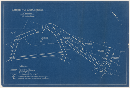 876 Uittreksel uit het kadastrale plan Gemeente Kattendijke E, [c. 1930]. Schaal 1:2.500. kaart (1 blad) : blauwdruk, ...