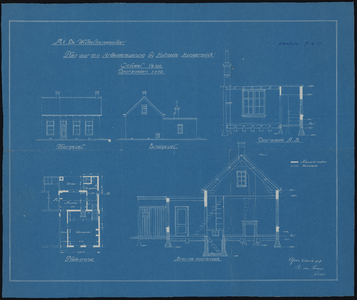 937 Mij 'de Wilhelminapolder'. Plan voor een arbeiderswoning bij Hofstede Hongersdijk [Langeweg 7-11] / C. van Maris, ...
