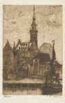 1834 Kade Veere. Gezicht op de Kaai en de Markt met het stadhuis te Veere