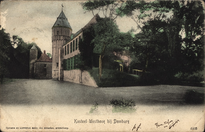 2774 Kasteel Westhove bij Domburg. Gezicht op de achterzijde van kasteel Westhove bij Domburg