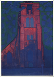 2912 Kerk bij Domburg. Schilderij van Piet Mondriaan van de Nederlandse Hervormde kerk te Domburg