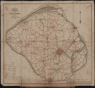 1973.163 1829. Kaart van Walcheren / A.G. v. Prooijen, Sculp.. Middelburg, Gebroeders Abrahams, 1829. Schaal 1:47.619. ...