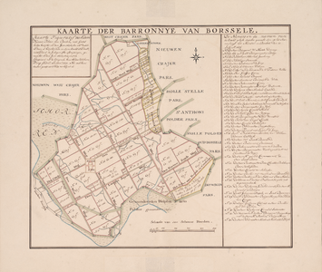 129 1722. Blad [7]. Kaarte der Barronnye van Borssele. Kaarte figuratif van den nieuwen polder van Borsele --- ...