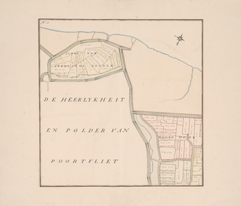 180 1698. Blad [3]. Scherpenisse en Westkerke. Blad 1 / D.W.C. Hattinga en/of A. Hattinga, 1749. Schaal 1:3.670. kaart ...