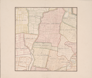 184 1698. Blad [7]. Scherpenisse en Westkerke. Blad 5 / D.W.C. Hattinga en/of A. Hattinga, 1749. Schaal 1:3.670. kaart ...