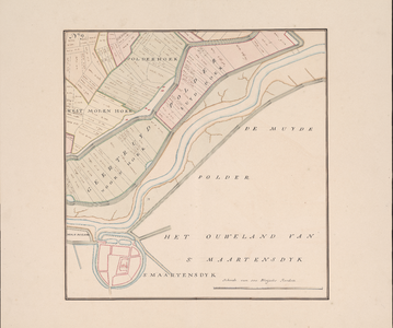 188 1698. Blad [11]. Scherpenisse en Westkerke. Blad 9 / D.W.C. Hattinga en/of A. Hattinga, 1749. Schaal 1:3.670. kaart ...