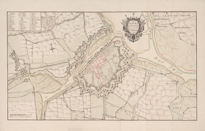 285 1744-1746. Blad [2]. Plan van Sluys en onderhorige Forten met het omleggende Land, mitsgaders de vermeerderde en ...