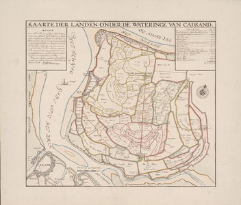 308 1660. Blad [22]. Kaarte der Landen onder de Wateringe van Cadsand. Kaart van de landen onder de watering van ...