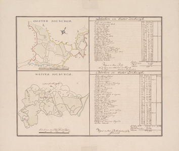 40 circa 1679. Blad [29 onderste deel]. Wester Souburgh. Kaart van de ambachtsheerlijkheid West-Souburg, met de nummers ...
