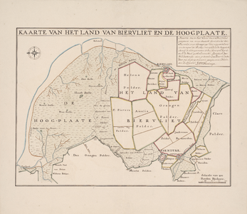 404 1742. Blad [4]. Kaarte van het land van Biervliet en de Hoogplaate. Tekening (pen, penseel in kleur) door D.W.C. ...