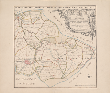 73 1752. Blad [3]. Kaarte van het Oostelyk Gedeelte van Schouwen en Duiveland. Kaart van het oostelijk gedeelte van ...