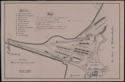 417 (1873). Kaart van de havenwerken te Vlissingen , het Oosten boven, met opgave betr. den waterstand en renvooi ...