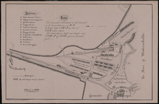 417 (1873). Kaart van de havenwerken te Vlissingen , het Oosten boven, met opgave betr. den waterstand en renvooi ...