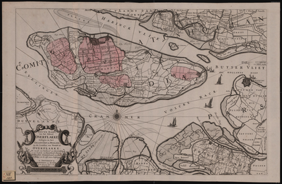 619 (Tweede helft 17e eeuw). Nieuwe kaart van het eiland Overflakkee, gelegen in het graafschap van Holland en de ...