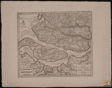 622 1748. Nieuwe kaart van het zuidwestelijke deel van Holland, behelzende de baljuwschappen Voorne, Putten enz. , met ...