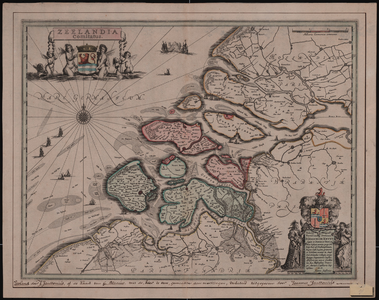 78 [circa 1635]. Zeelandia comitatus. Nobillissimo .... Kaart van Zeeland circa 1635 / Johannes de Knuyt. . Schaal ...