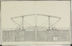 1027 De dubbele ophaalbrug over de haven van Veere, met sluisdeuren, afgebroken in 1786