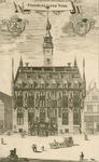 1049 Stadhuys ter Vere. Gezicht op het stadhuis aan de Markt te Veere, en een deel van de aangrenzende panden, met ...