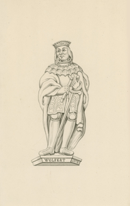 1063g Wolfert No. 3. Wolfert van Borssele VI(I), overleden 29 april 1486, met oorkonde in koker en zwaard